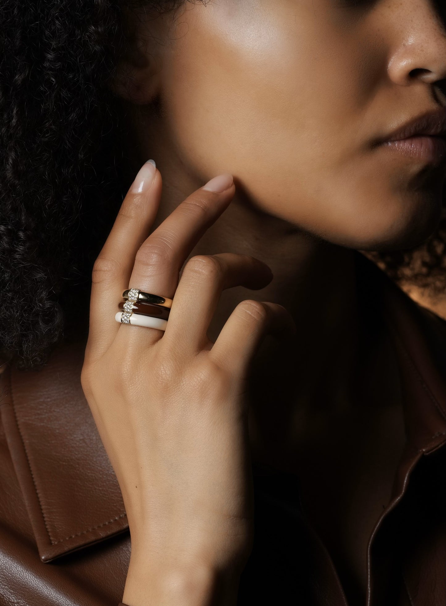 Cube Enamel Stacking Rings