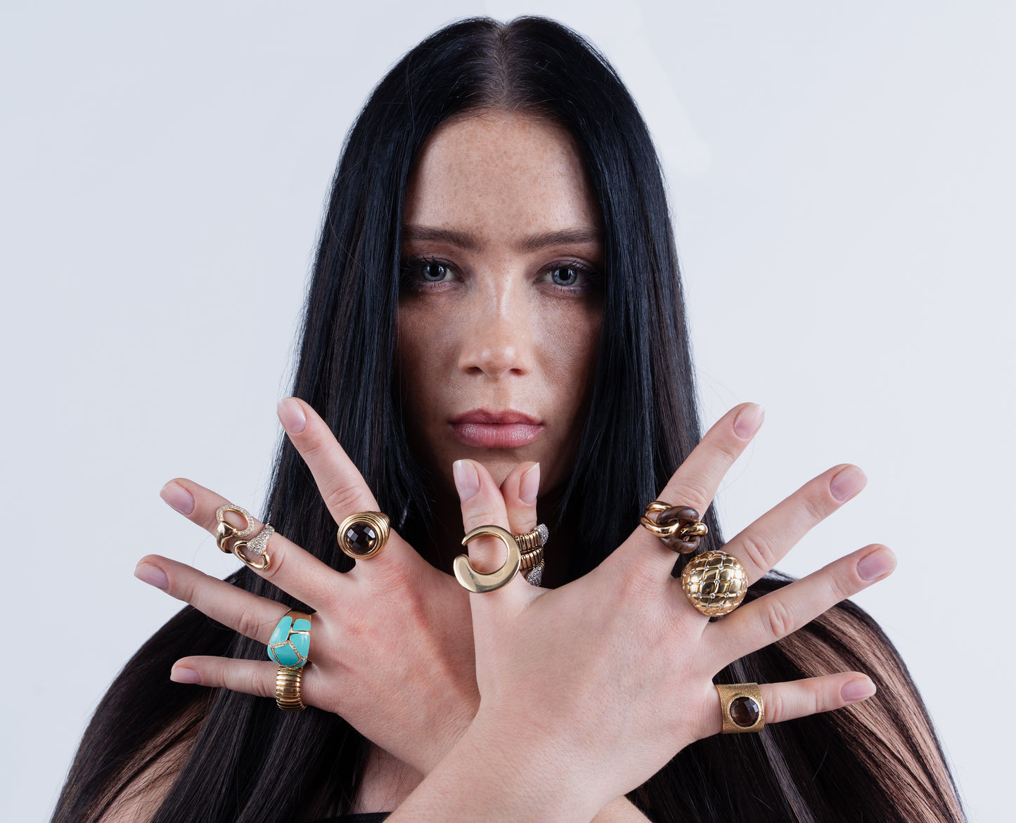 Bypass Ring with Diamonds