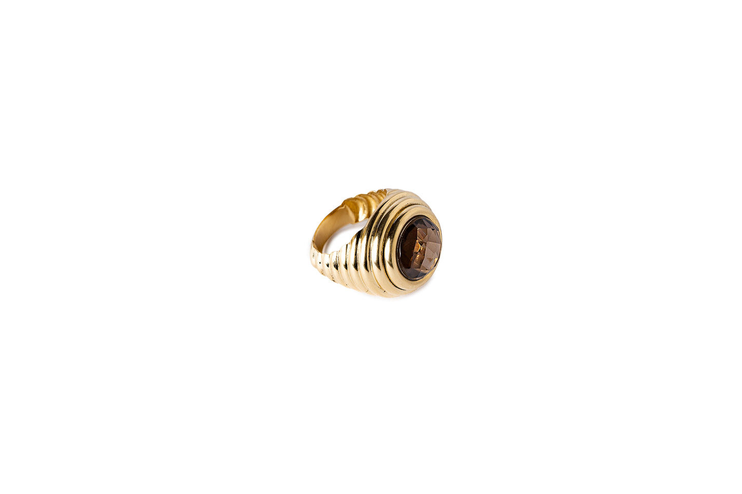Whiskey Quartz Flute Ring