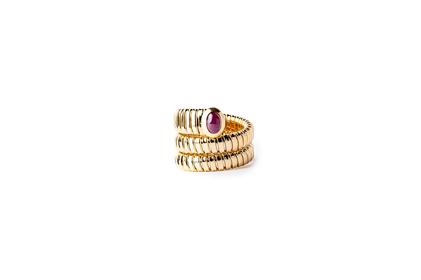 Tubogas Wrap Ring with Precious Stones
