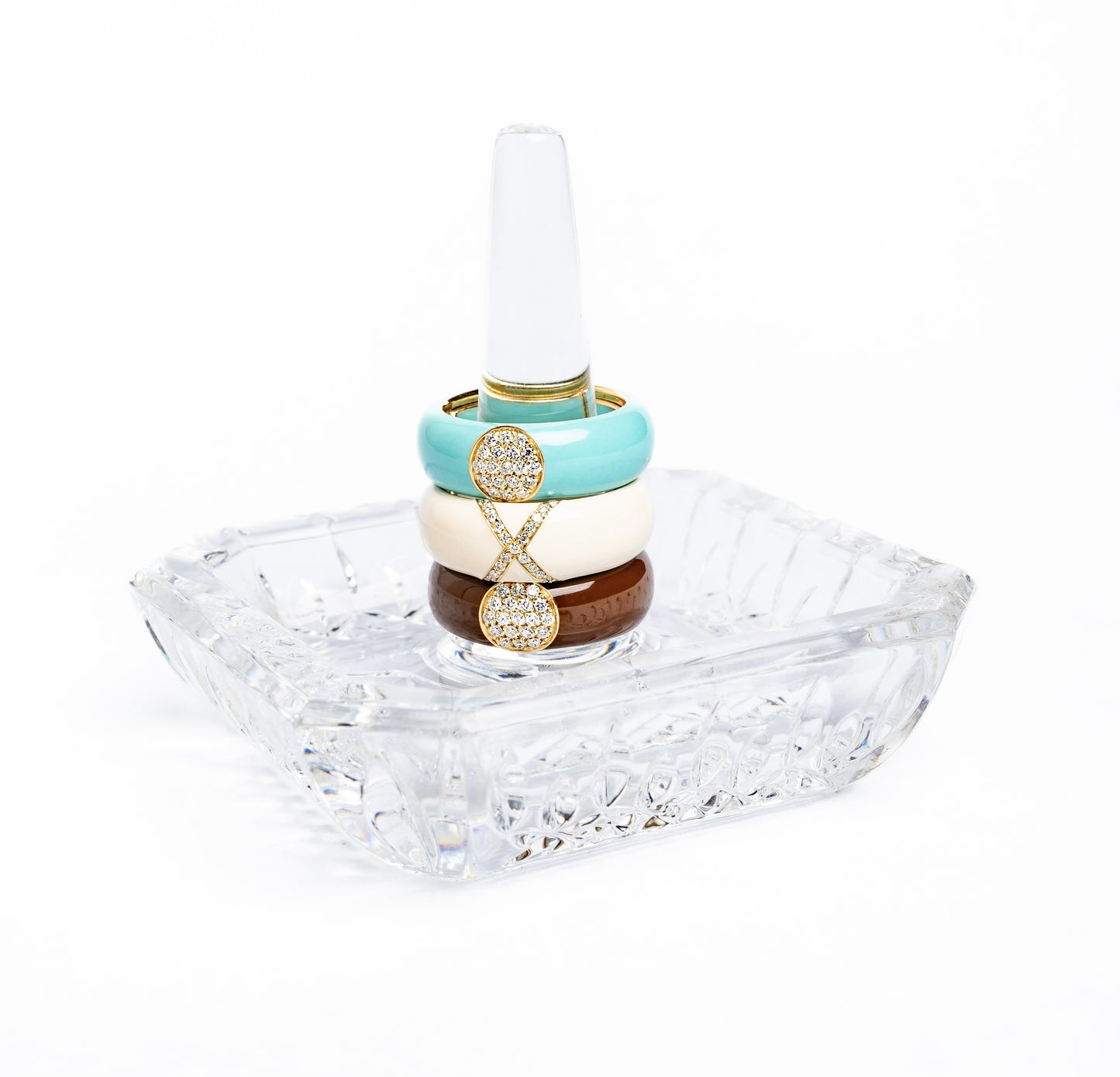 X Enamel Stacking Rings