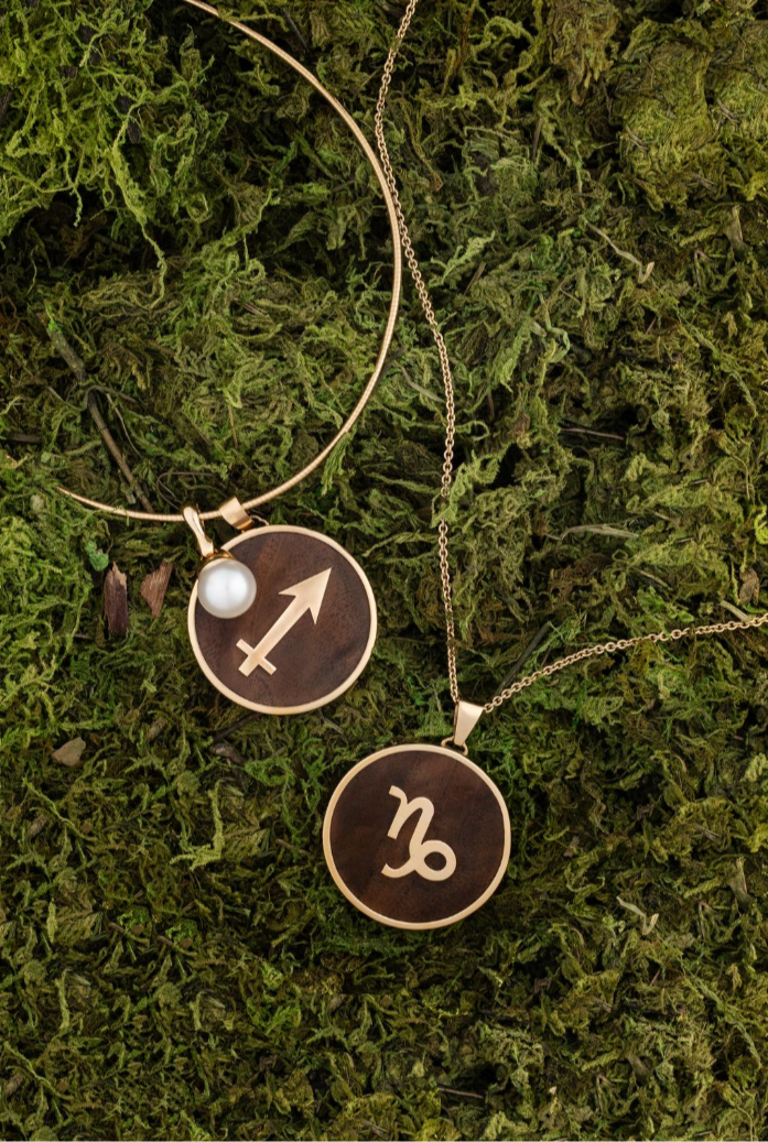 Large Rosewood Horoscope Pendants