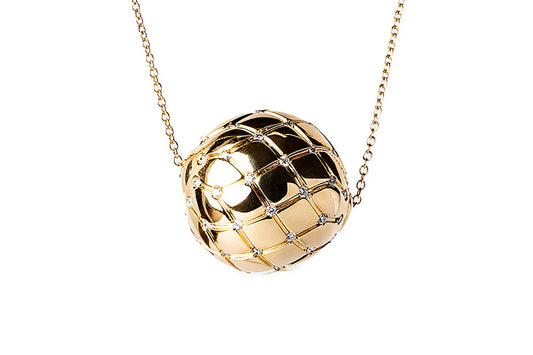 Basketweave Pendant with Diamonds