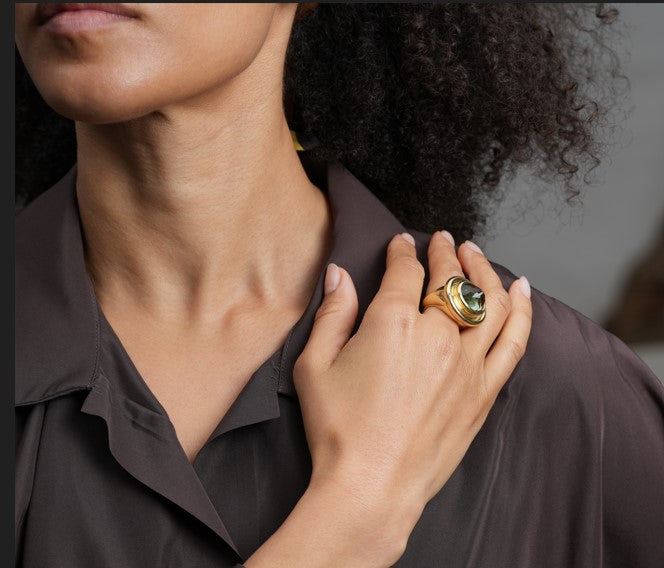 Pyramid OD Tourmaline Ring, One of a Kind