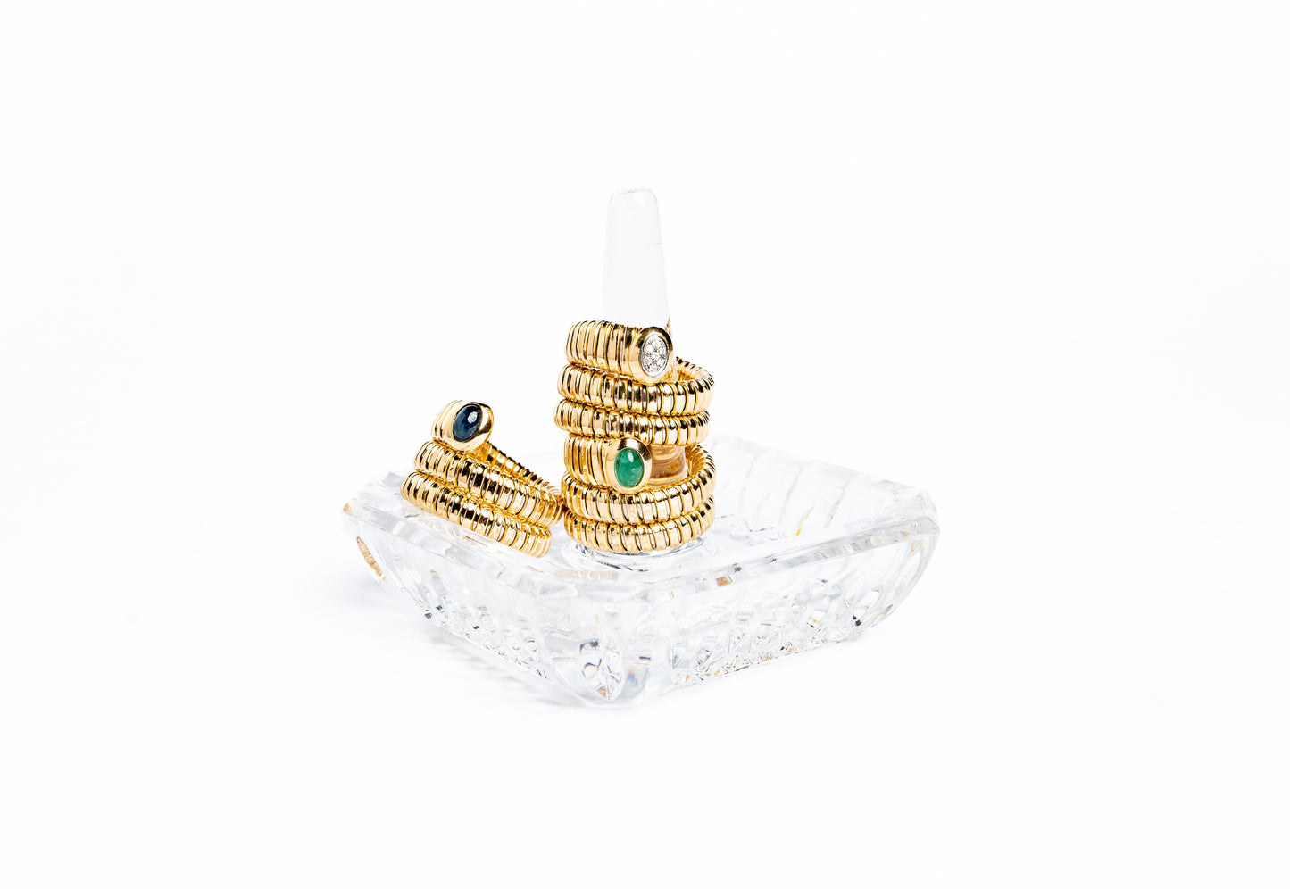 Tubogas Wrap Ring with Precious Gemstones