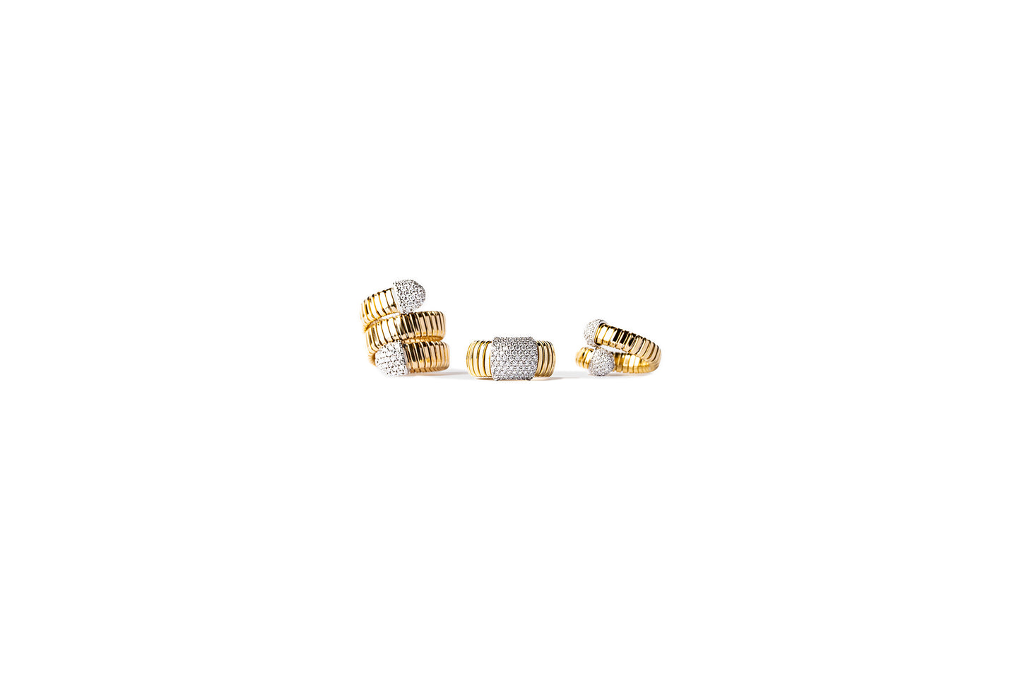 Tubogas Bypass Ring with Diamonds