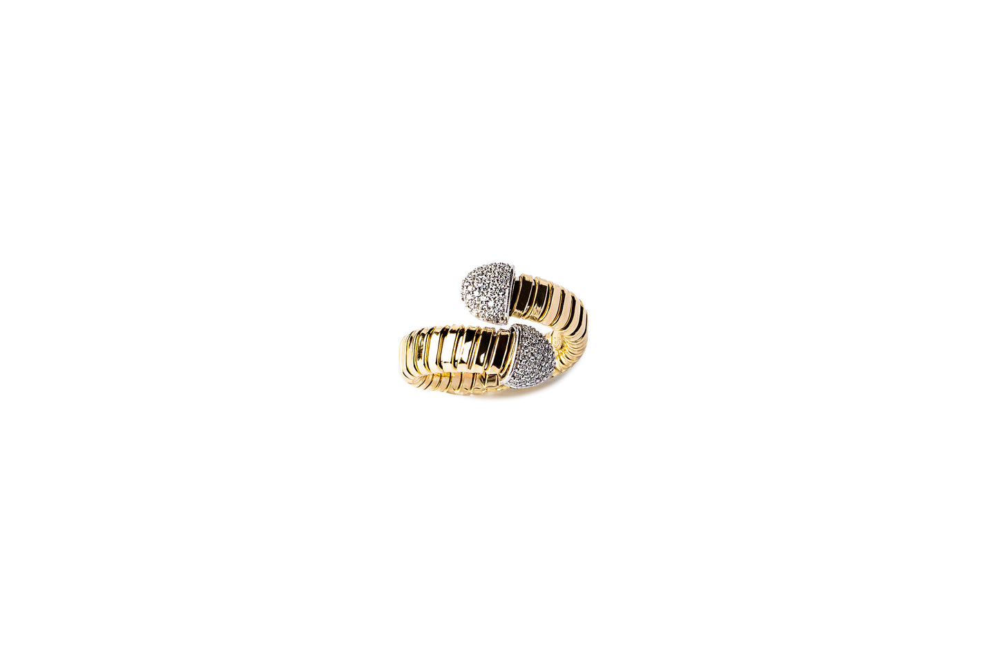 Tubogas Bypass Ring with Diamonds
