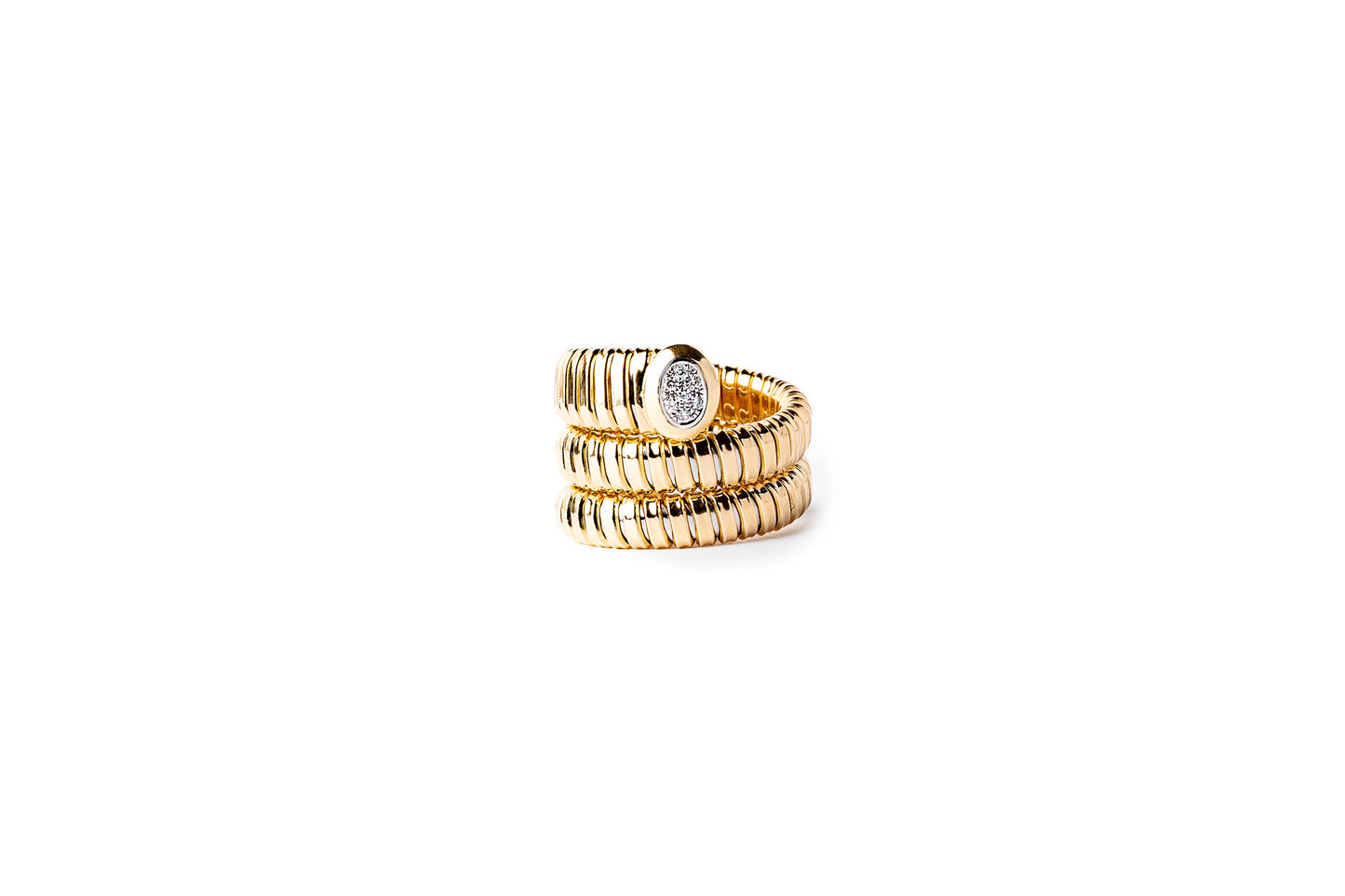 Tubogas Wrap Ring with Precious Gemstones