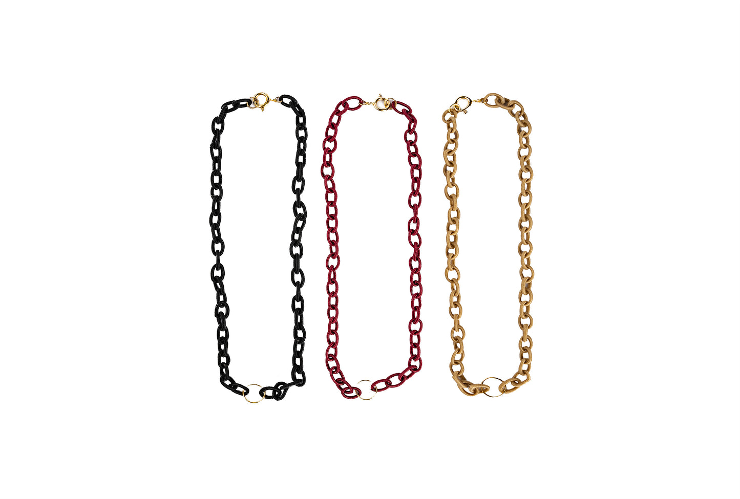 Cotton Chains with 18k Gold Clasp, 16"