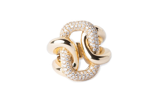Buckle Ring with Diamonds