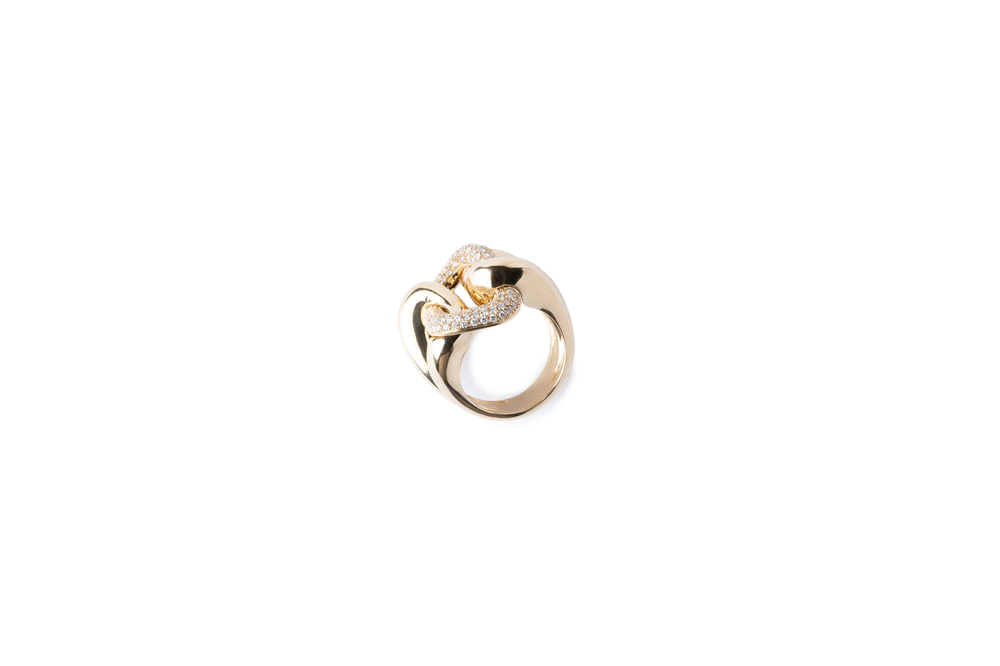 Buckle Ring with Diamonds