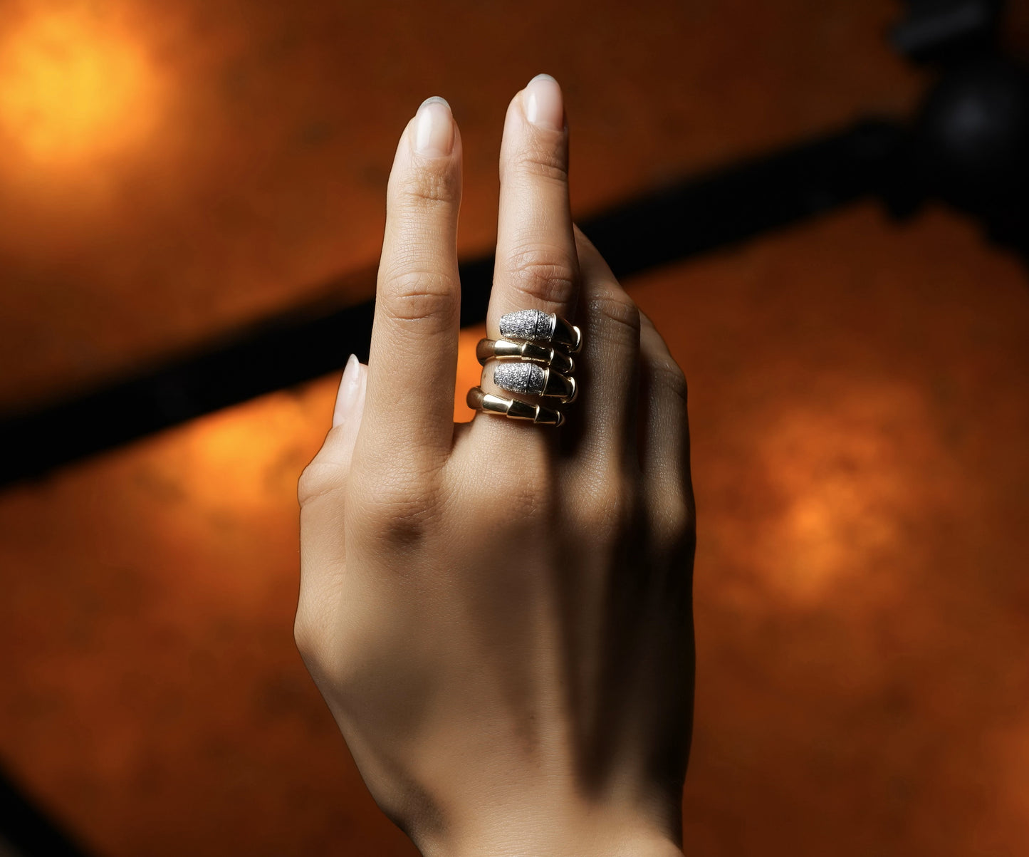 Serpent Diamond Bypass Ring