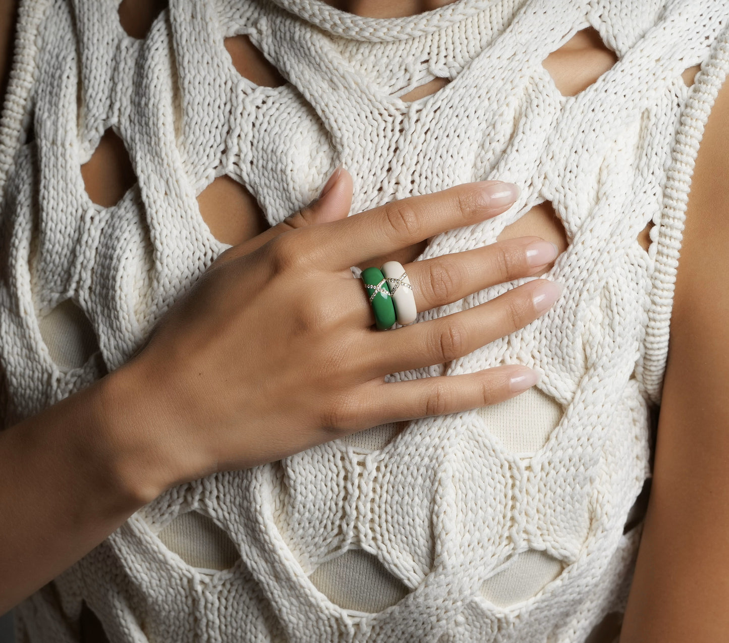 X Enamel Stacking Rings