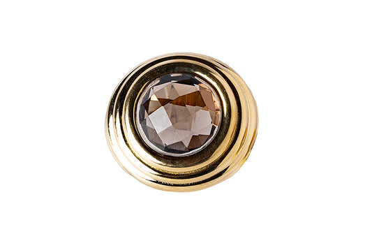 Fluted Signet Ring, Whiskey Quartz