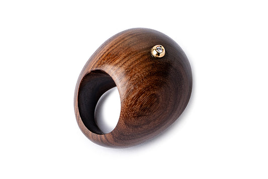 Rosewood Cupola Ring with Diamond
