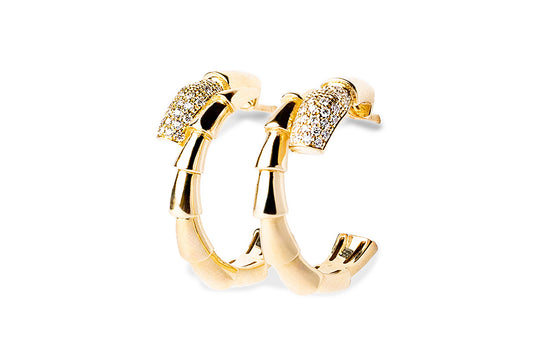 Serpent Hoop Earrings with Diamonds