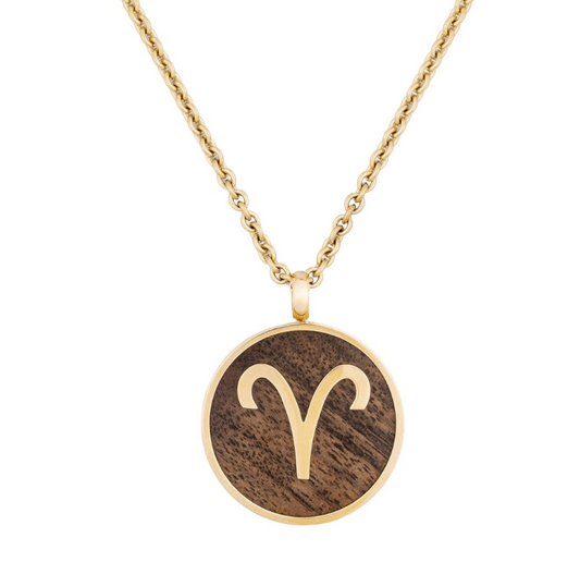 Small Rosewood Horoscope Pendant