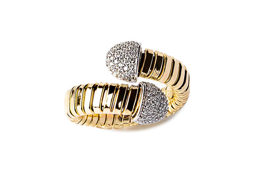 Tubogas Bypass Ring with Diamonds