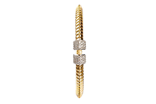 Tubogas Cube Pave Stack Bracelet