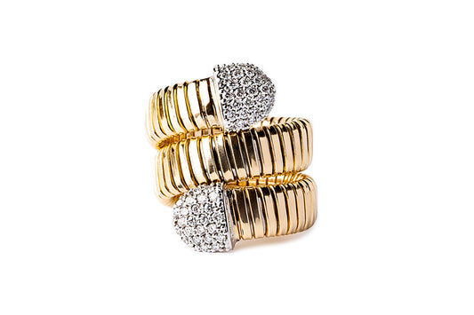 Tubogas Wrap Nail Ring with Diamonds