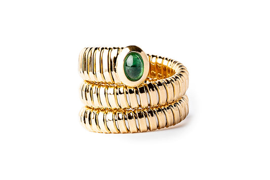 Tubogas Wrap Ring with Precious Gemstones